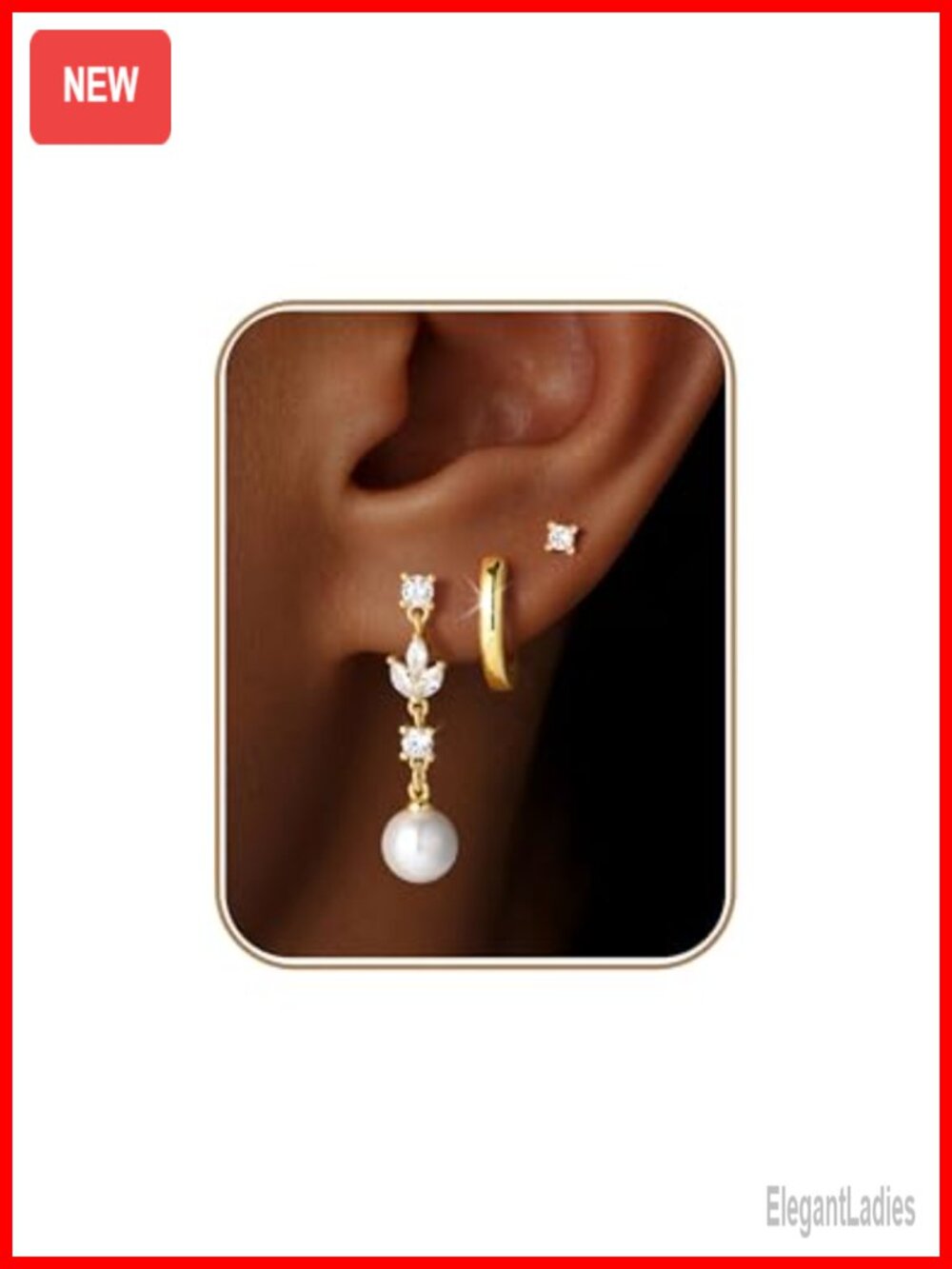 14K Gold Plated Pearl Drop Earrings Women Hypoallergenic Wedding Jewelry